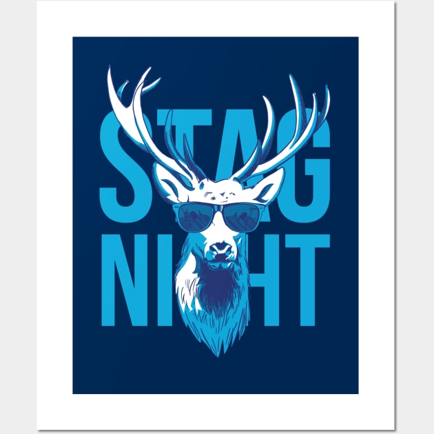 Stag Night Bachelor Party Groomsmen Design Wall Art by polliadesign